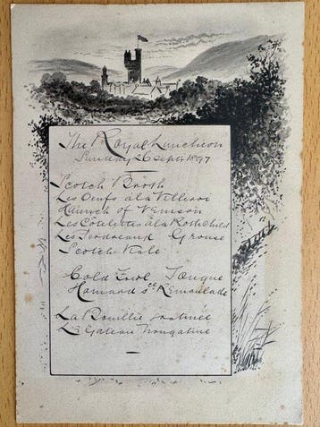 [England - Queen Victoria era] - Handwritten Royal menu card