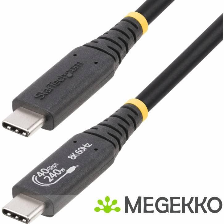 StarTech.com USB4 Gen 3x2 40Gbps 240W USB Type-C 0.5m USB-IF, Computers en Software, Overige Computers en Software, Nieuw, Verzenden