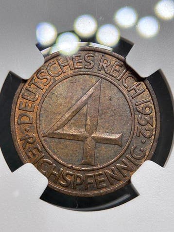 Duitsland, Weimar Republiek 4 Reichspfennig 1932(A) NGC