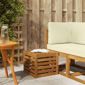 vidaXL Buitenstoolbank Naturel 43 x 43 x 37 cm Massief, Verzenden, Nieuw