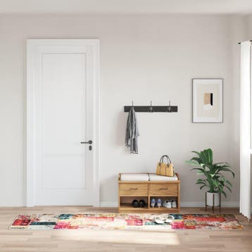 vidaXL Vloerkleed wasbaar patchwork 80x300 cm meerkleurig, Verzenden, Nieuw