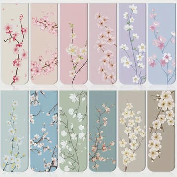 12x Magnetische Bladwijzers met Bloemenprint - Stijlvolle Pa, Verzamelen, Verzenden, Nieuw