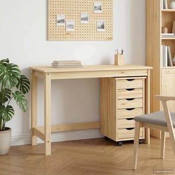 vidaXL Bureau en rollende kast set MOSS 2 st Bruin, Verzenden, Nieuw