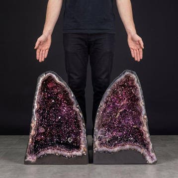 Ijzerrood amethist - Geode - Gepaard stel - 44x29x16 cm-