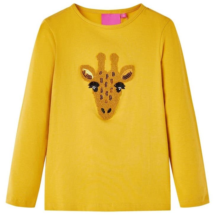 vidaXL Kindershirt met lange mouwen 104 donker okerkleurig, Kinderen en Baby's, Kinderkleding | Overige, Nieuw, Verzenden
