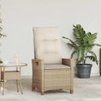 vidaXL Verstelbare tuinstoel Beige en Crème 64 x 57,5 x 112, Verzenden, Nieuw, Rotan