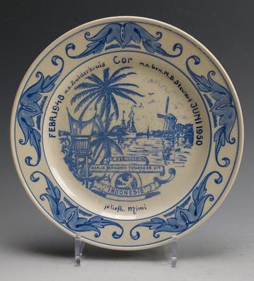 Bord - Aardewerk - Herinneringsbord 1950