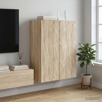 vidaXL Wandkast 66 x 34,5 x 90 cm Bewerkt hout Sonoma Eiken, Huis en Inrichting, Kasten | Overige, Verzenden, Nieuw