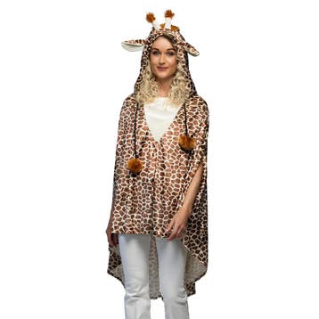 Poncho Giraffeprint Volwassenen Deluxe, Kleding | Dames, Carnavalskleding en Feestkleding, Ophalen of Verzenden, Nieuw