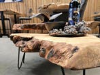 Salontafel | Echte eyecatcher | Boomstamtafel | Salontafels, Ophalen of Verzenden, Nieuw, Metaal