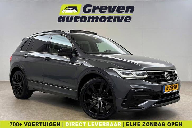 Volkswagen Tiguan 1.5 TSI R-Line Dolphin Grey | Black Style, Auto's, Volkswagen, Automaat, Benzine, Zilver of Grijs, Adaptieve lichten
