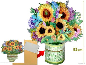 Groot vrijstaand boeket met Zonnebloemen, Hortensias en..., Verzenden, Nieuw