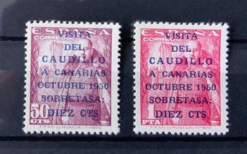 Spanje 1950 - Canarias Correo eerste druk -, Gestempeld