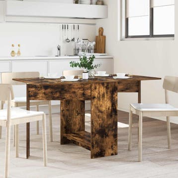 vidaXL Eettafel 138 x 70 x 73,5 cm Bewerkt hout Gerookt, Huis en Inrichting, Tafels | Eettafels, Verzenden, Nieuw