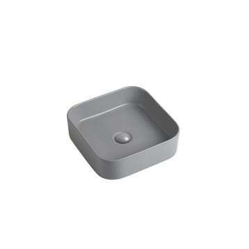 Wastafel Felice 37x37x11cm mat grijs inclusief afvoerplug, Verzenden, Nieuw