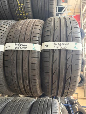 225-45-18 Bridgestone Zomerbanden 7mm RUNFLAT 225 45 18, Ophalen, 18 inch, Gebruikt, Band(en)