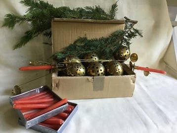 Kerstballen (14) - Koper - Antieke kaars houders, Nieuw