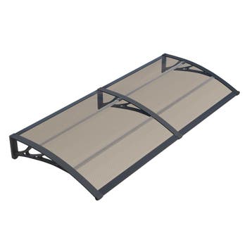 [en.casa] Deurluifel Mellerud afdak 300x100 cm zwart en brui, Verzenden, Nieuw