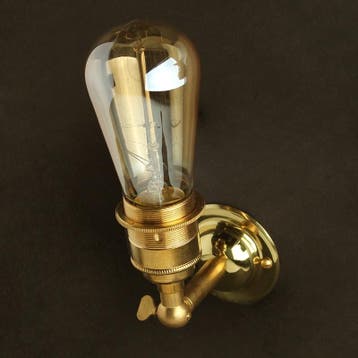 Wandlamp Kingston Messing E27, Nieuw