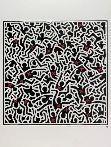 Keith Haring (1958-1990) After - Untitled April, 1985 - Rare