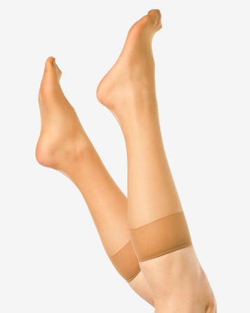 HEMA Kniekousen antiladder 15 denier mat - 2 paar beige, Verzenden, Nieuw, Beige