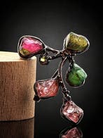 Toermalijn - Zilver - Broche - Organisch Ontwerp