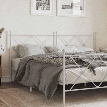 vidaXL Vervangend hoofdbord 180 cm metaal wit, Verzenden, Nieuw, Wit, Metaal