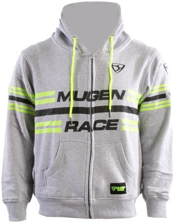 MUGENRACE Stripe-Two Lichtgrijze Zip Hoodie, Motoren, Kleding | Motorkleding, Nieuw met kaartje, Overige typen, MUGENRACE, Heren