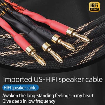 High-End Hifi Luidsprekerkabel - 6N OFC Koper, Vergulde Bana, Verzenden, Nieuw