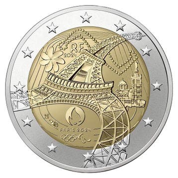 Frankrijk 2 Euro Parijs 2024 UNC, Postzegels en Munten, Verzenden