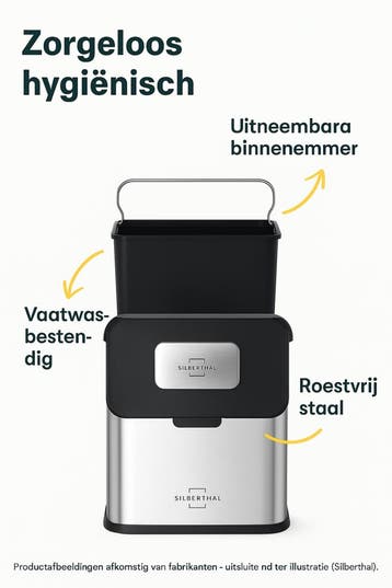 Bio afvalbak RVS Silberthal 5 liter, Ophalen of Verzenden, Nieuw