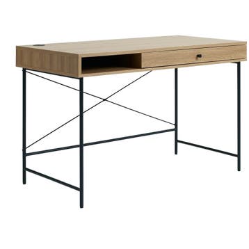 De Rebellenclub Berley Bureau - 120 X 60 Cm - Eiken - Nieuw, Metaal, Ophalen of Verzenden, Bruin, Nieuw