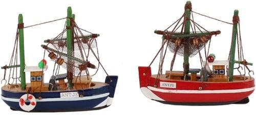 Vissersboot antje blauw groter maritiem 16 cm + zeilbootje, Hobby en Vrije tijd, Knutselen, Nieuw, Ophalen of Verzenden