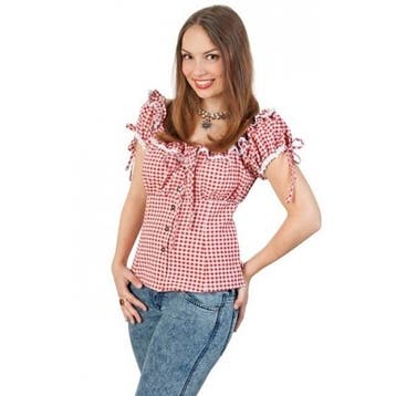 Cowgirl blouse rood/wit voor dames - Cowboy kleding, Kleding | Dames, Ophalen of Verzenden, Nieuw