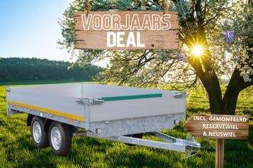 Voorjaars aanbieding! Plateauwagen - 310x160 cm - 750 kg, Auto diversen, Aanhangwagen-onderdelen, Ophalen of Verzenden, Nieuw