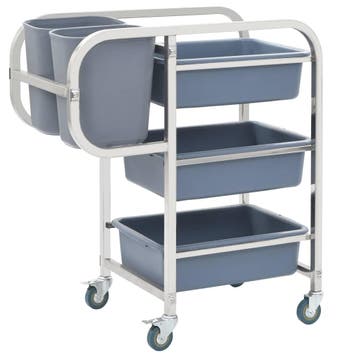 vidaXL Keukenwagen met kunststof containers 82x43,5x93 cm, Verzenden, Nieuw