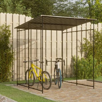 vidaXL Fietsenstalling 190x190x222 cm staal zwart, Verzenden, Nieuw