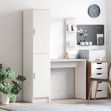 vidaXL Bureau met plank met opslag met de deur 2 st Wit, Verzenden, Nieuw