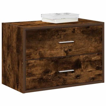 vidaXL Kast met 2 lades 60x31x40 cm bewerkt hout gerookt, Kinderen en Baby's, Verzenden, Nieuw