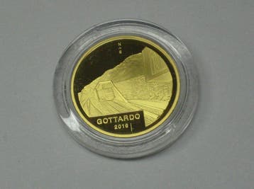 Schweiz 50 Franken 2016 goud Pp Gottardo Gotthard Tunnel..., Verzenden