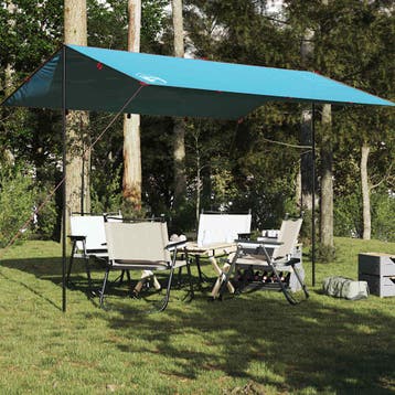 vidaXL Kampeerluifel waterdicht 400x294 cm blauw, Verzenden, Nieuw, Tot en met 2