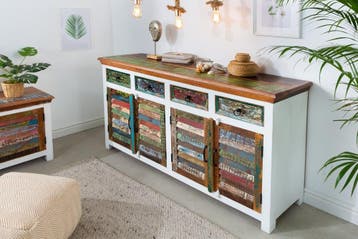 Uniek dressoir JAKARTA 160cm mangowit kleurrijk gerecycled, Ophalen of Verzenden, Nieuw