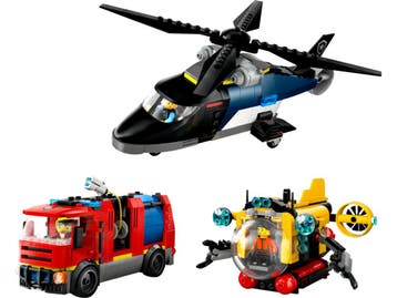 LEGO City 60462 - Helikopter brandweerauto onderzeeër remix, Verzenden, Zo goed als nieuw