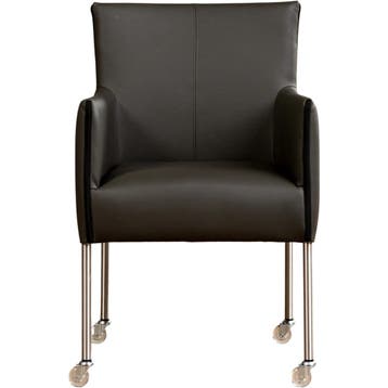 Set van 8 Leren eetkamerstoelen More - Toledo Antracite, Ophalen of Verzenden, Nieuw, Leer, Vijf, Zes of meer stoelen
