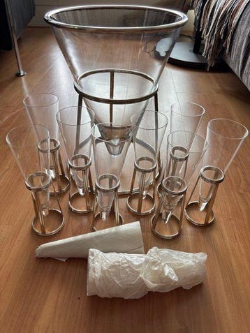Ercuis - Champagne koeler - Eleïs - Verzilverd, Kristal -