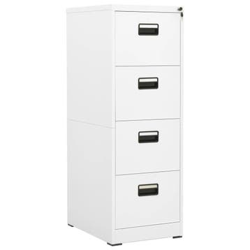vidaXL Archiefkast 46x62x133 cm staal wit, Verzenden, Nieuw