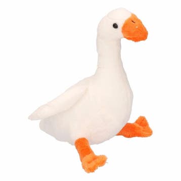 Gans knuffel - pluche - wit - 18 cm - vogel, Verzenden, Nieuw