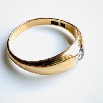Zonder minimumprijs - Ring - 18 karaat Geel goud - 0.21ct., Nieuw