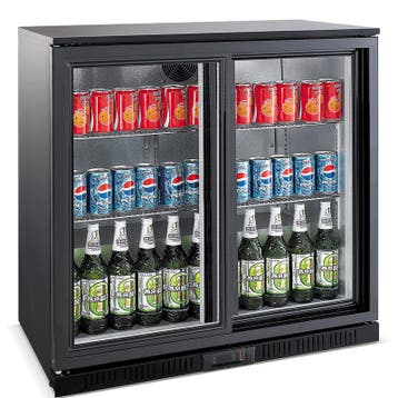 CombiSteel Barkoelkast | 208L | Zwart | Schuifdeuren | Stati, Ophalen of Verzenden, Nieuw
