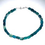 Bold Ocean Agate Kralen Statement Ketting – 925 Sterling